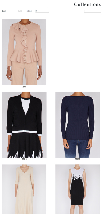 Linesheet con filtri